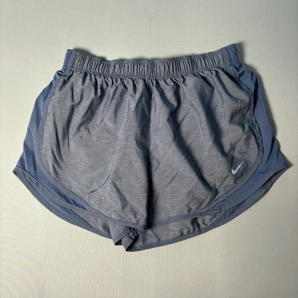 Nike Dri-FIT Tempo Running Shorts Blue Heathered Mesh Panels Size L 542